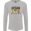 Vegan Fitness Mens Long Sleeve T-Shirt Sports Grey