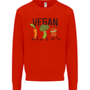 Vegan Fitness Mens Sweatshirt Jumper Bright Red
