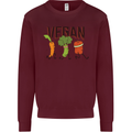 Vegan Fitness Mens Sweatshirt Jumper Maroon