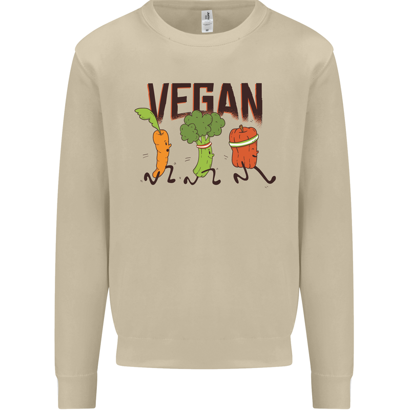 Vegan Fitness Mens Sweatshirt Jumper Sand