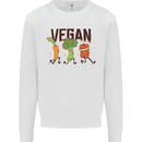Vegan Fitness Mens Sweatshirt Jumper White
