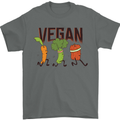 Vegan Fitness Mens T-Shirt 100% Cotton Charcoal