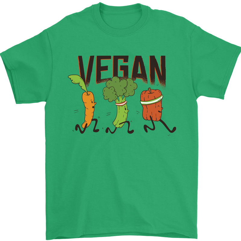 Vegan Fitness Mens T-Shirt 100% Cotton Irish Green