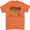 Vegan Fitness Mens T-Shirt 100% Cotton Orange