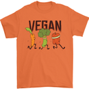 Vegan Fitness Mens T-Shirt 100% Cotton Orange