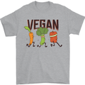 Vegan Fitness Mens T-Shirt 100% Cotton Sports Grey