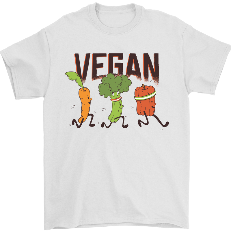 Vegan Fitness Mens T-Shirt 100% Cotton White