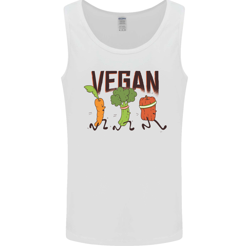 Vegan Fitness Mens Vest Tank Top White