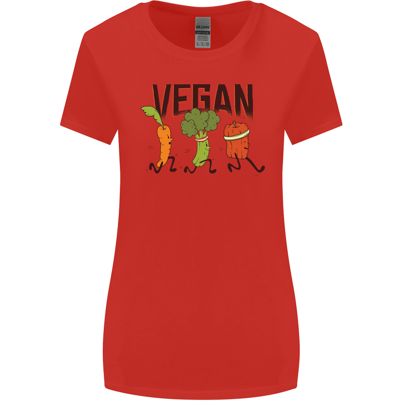 Vegan Fitness Womens Wider Cut T-Shirt Red