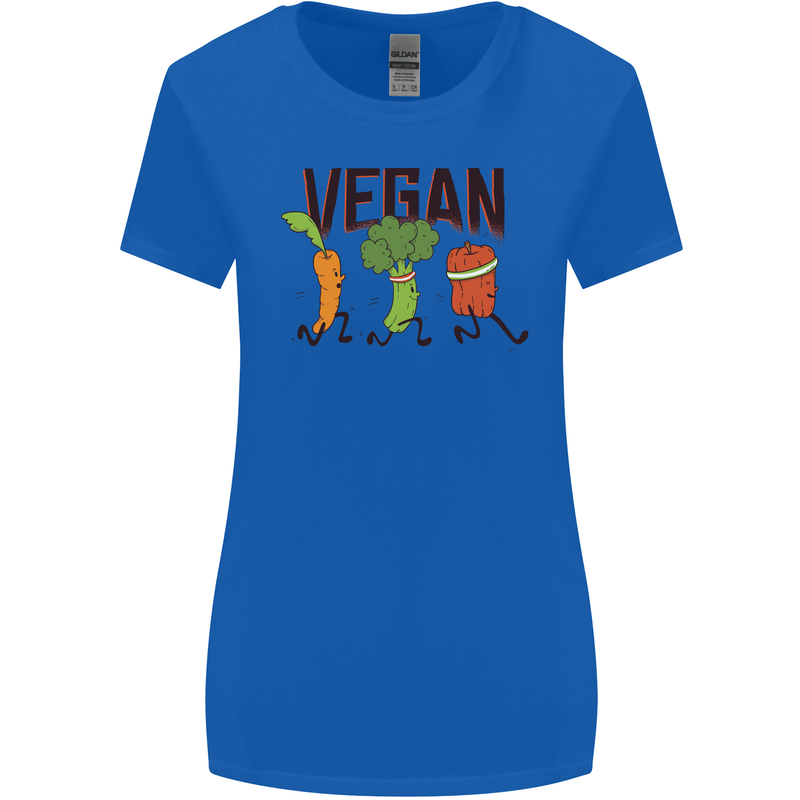 Vegan Fitness Womens Wider Cut T-Shirt Royal Blue