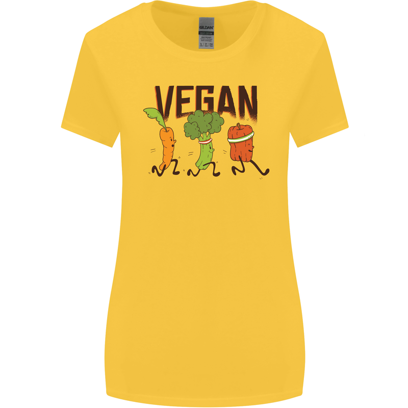 Vegan Fitness Womens Wider Cut T-Shirt Yellow