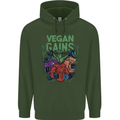 Vegan Gym Bodybuilding Vegetarian Childrens Kids Hoodie Forest Green