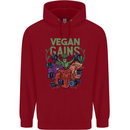 Vegan Gym Bodybuilding Vegetarian Childrens Kids Hoodie Red