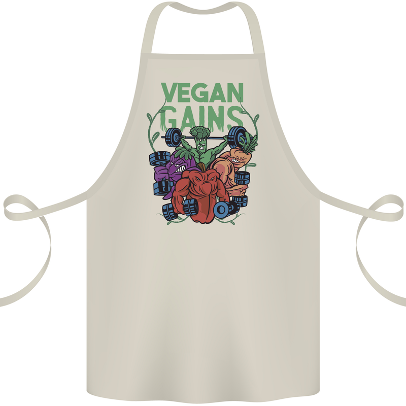 Vegan Gym Bodybuilding Vegetarian Cotton Apron 100% Organic Natural
