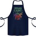 Vegan Gym Bodybuilding Vegetarian Cotton Apron 100% Organic Navy Blue