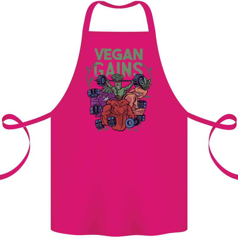 Vegan Gym Bodybuilding Vegetarian Cotton Apron 100% Organic Pink