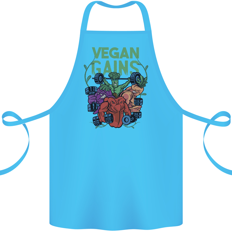 Vegan Gym Bodybuilding Vegetarian Cotton Apron 100% Organic Turquoise