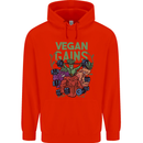 Vegan Gym Bodybuilding Vegetarian Mens 80% Cotton Hoodie Bright Red