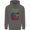 Vegan Gym Bodybuilding Vegetarian Mens 80% Cotton Hoodie Charcoal