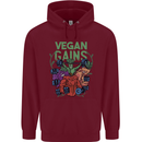 Vegan Gym Bodybuilding Vegetarian Mens 80% Cotton Hoodie Maroon