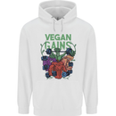 Vegan Gym Bodybuilding Vegetarian Mens 80% Cotton Hoodie White