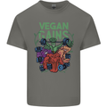 Vegan Gym Bodybuilding Vegetarian Mens Cotton T-Shirt Tee Top Charcoal