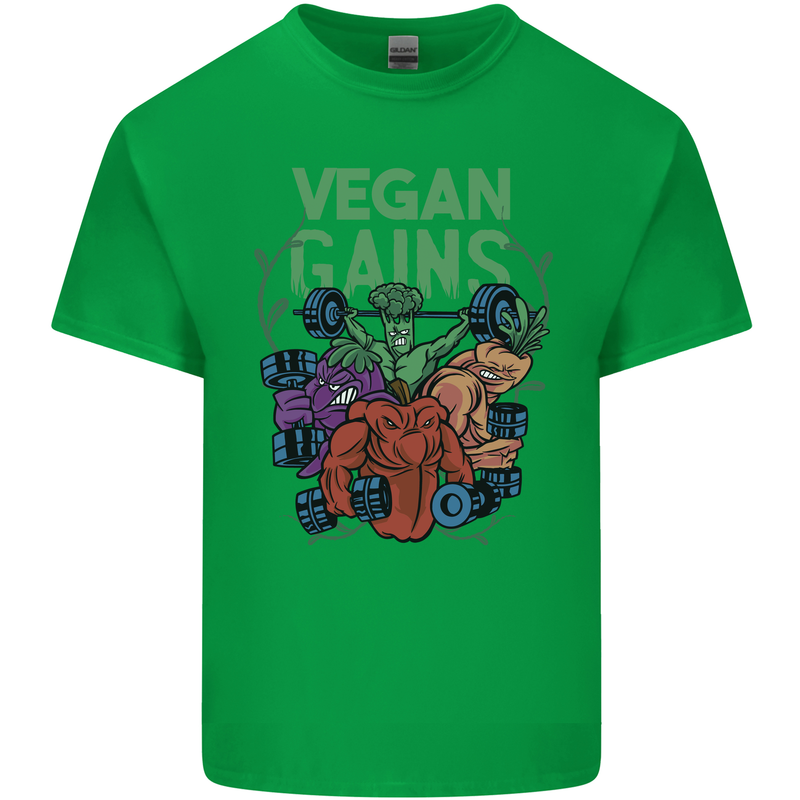 Vegan Gym Bodybuilding Vegetarian Mens Cotton T-Shirt Tee Top Irish Green