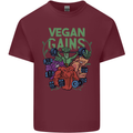 Vegan Gym Bodybuilding Vegetarian Mens Cotton T-Shirt Tee Top Maroon