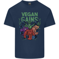 Vegan Gym Bodybuilding Vegetarian Mens Cotton T-Shirt Tee Top Navy Blue