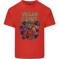 Vegan Gym Bodybuilding Vegetarian Mens Cotton T-Shirt Tee Top Red