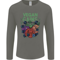 Vegan Gym Bodybuilding Vegetarian Mens Long Sleeve T-Shirt Charcoal