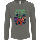 Vegan Gym Bodybuilding Vegetarian Mens Long Sleeve T-Shirt Charcoal