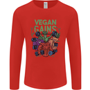 Vegan Gym Bodybuilding Vegetarian Mens Long Sleeve T-Shirt Red