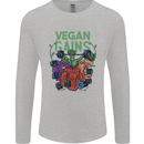 Vegan Gym Bodybuilding Vegetarian Mens Long Sleeve T-Shirt Sports Grey
