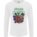 Vegan Gym Bodybuilding Vegetarian Mens Long Sleeve T-Shirt White
