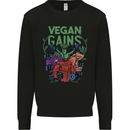 Vegan Gym Bodybuilding Vegetarian Mens Sweatshirt Jumper Black