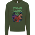 Vegan Gym Bodybuilding Vegetarian Mens Sweatshirt Jumper Forest Green