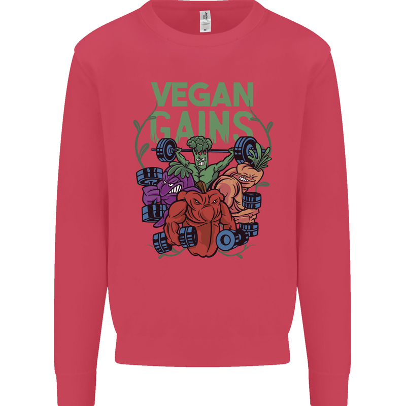 Vegan Gym Bodybuilding Vegetarian Mens Sweatshirt Jumper Heliconia