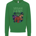 Vegan Gym Bodybuilding Vegetarian Mens Sweatshirt Jumper Irish Green