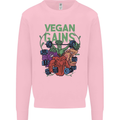 Vegan Gym Bodybuilding Vegetarian Mens Sweatshirt Jumper Light Pink