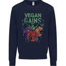 Vegan Gym Bodybuilding Vegetarian Mens Sweatshirt Jumper Navy Blue