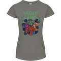 Vegan Gym Bodybuilding Vegetarian Womens Petite Cut T-Shirt Charcoal