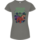 Vegan Gym Bodybuilding Vegetarian Womens Petite Cut T-Shirt Charcoal