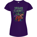 Vegan Gym Bodybuilding Vegetarian Womens Petite Cut T-Shirt Purple
