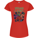 Vegan Gym Bodybuilding Vegetarian Womens Petite Cut T-Shirt Red