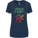Vegan Gym Bodybuilding Vegetarian Womens Wider Cut T-Shirt Navy Blue