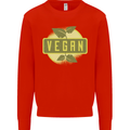 Vegan Kids Sweatshirt Jumper Bright Red