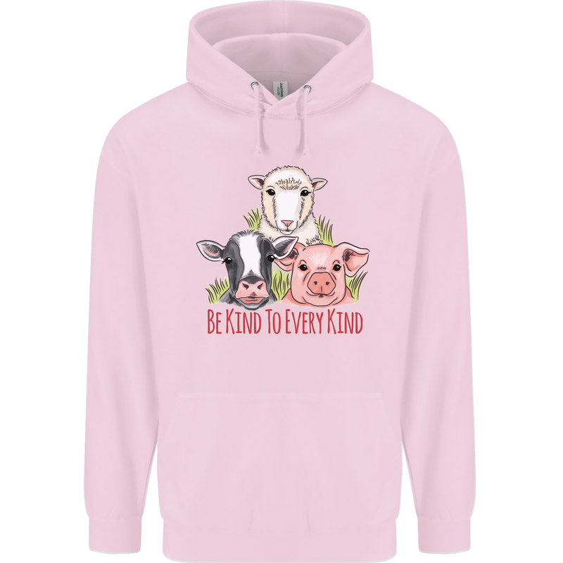 Vegan Kind to Ever Kind Vegetarian Childrens Kids Hoodie Light Pink