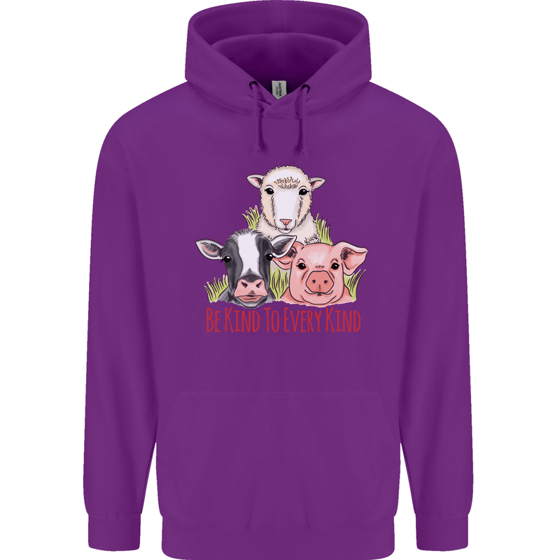 Vegan Kind to Ever Kind Vegetarian Childrens Kids Hoodie Purple