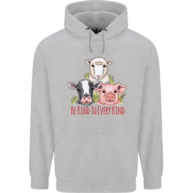 Vegan Kind to Ever Kind Vegetarian Childrens Kids Hoodie Sports Grey